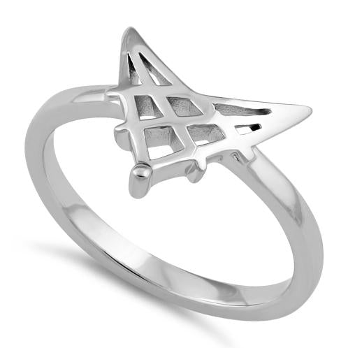 Sterling Silver V Web Ring