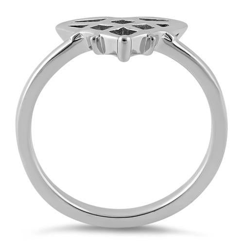 Sterling Silver V Web Ring