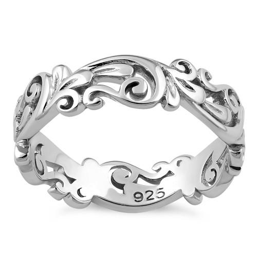 Sterling Silver Vines Band Ring