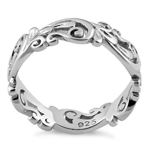 Sterling Silver Vines Band Ring