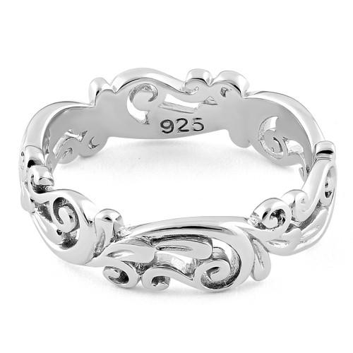 Sterling Silver Vines Band Ring