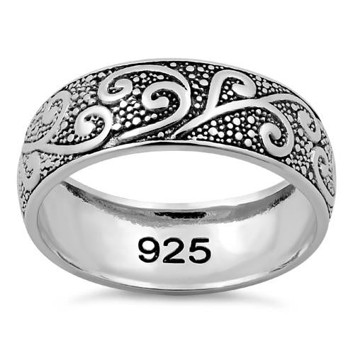 Sterling Silver Vines Band Ring