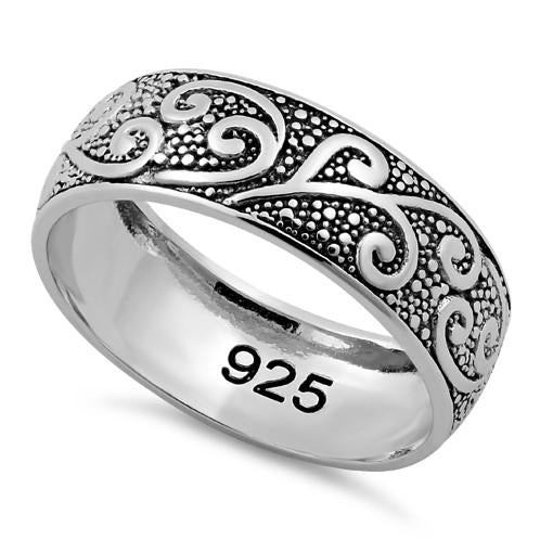 Sterling Silver Vines Band Ring