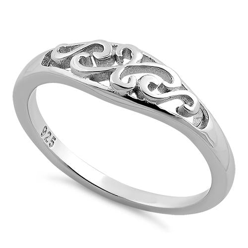 Sterling Silver Vines Top Ring