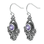 Sterling Silver Vintage Amethyst CZ Dangle Earrings