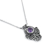 Sterling Silver Vintage Amethyst CZ Necklace