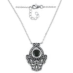 Sterling Silver Vintage Black CZ Necklace