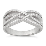 Sterling Silver Intertwined CZ Ring