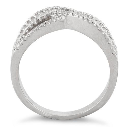 Sterling Silver Intertwined CZ Ring