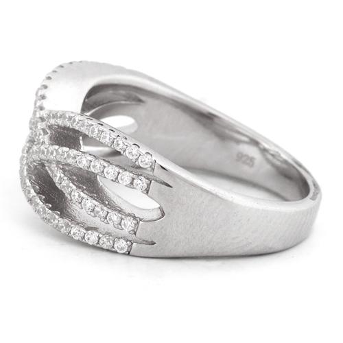 Sterling Silver Intertwined CZ Ring
