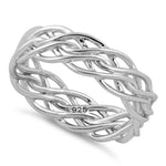 Sterling Silver Wavy Strings Braided Ring
