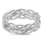 Sterling Silver Wavy Strings Braided Ring