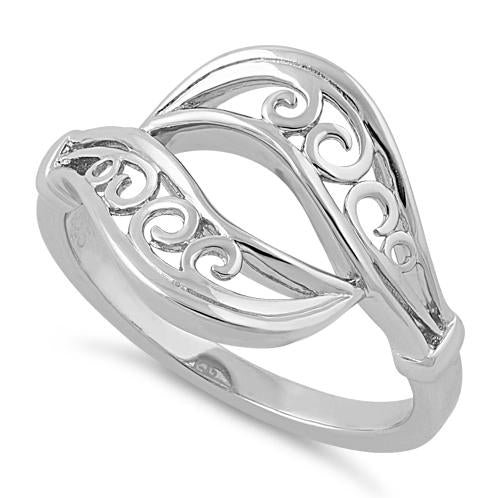 Sterling Silver Wavy Swirls Ring