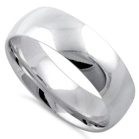 Sterling Silver Wedding Band 6mm