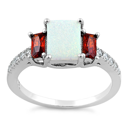 Sterling Silver White Lab Opal CZ Ring