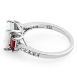 Sterling Silver White Lab Opal CZ Ring