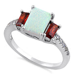 Sterling Silver White Lab Opal CZ Ring
