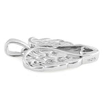 Sterling Silver Wings Heart Pendant