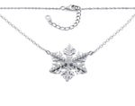 Sterling Silver Winter Snowflake Clear CZ Necklace