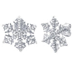 Sterling Silver Winter Snowflake Clear CZ Earrings