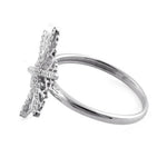 Sterling Silver Winter Snowflake Clear CZ Ring