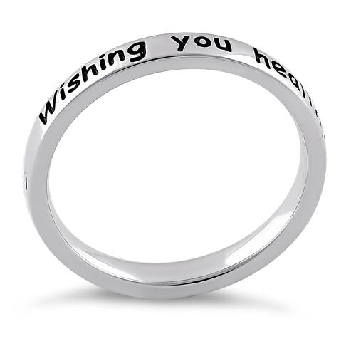 Sterling Silver "Wishing you health, happiness, success, & love" Ring