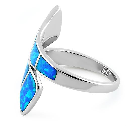 Sterling Silver Wrap Blue Lab Opal Ring
