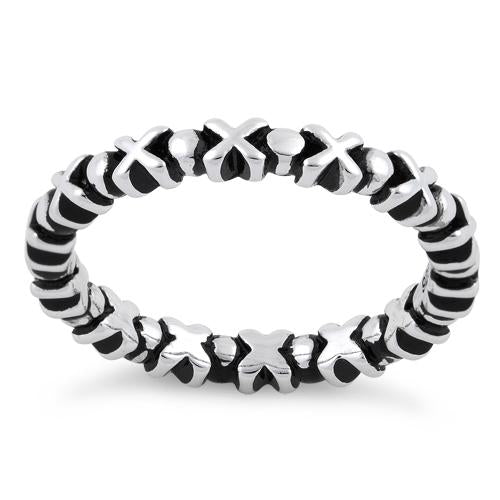Sterling Silver X & O Stackable Ring
