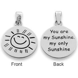 Sterling Silver "You are my Sunshine my only Sunshine" Pendant