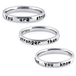 Sterling Silver "You are stronger than you know" Ring