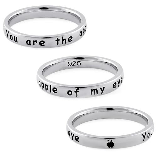 Sterling Silver "You are the apple of my eye" Ring
