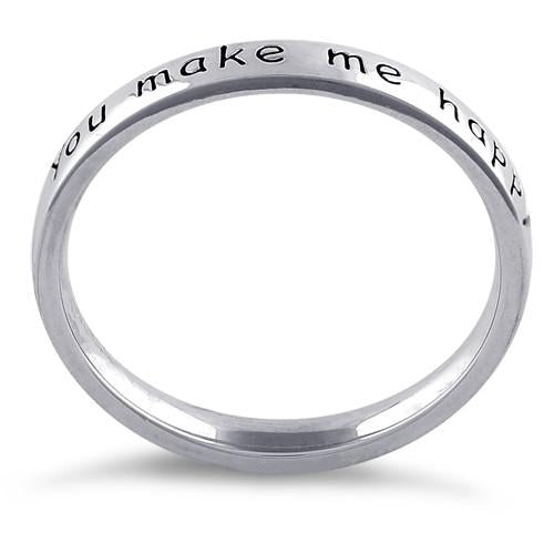 Sterling Silver "You Make Me Happy When Skies Are Grey" Ring