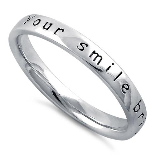 Sterling Silver "Your Smile Brightens My World" Ring