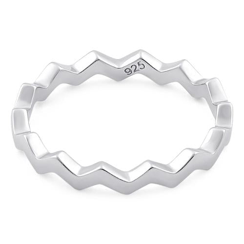 Sterling Silver Zig Zag Ring