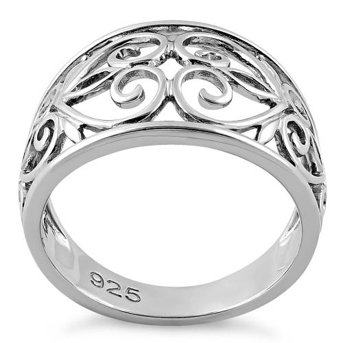 Sterling Silver Caged Heart Ring