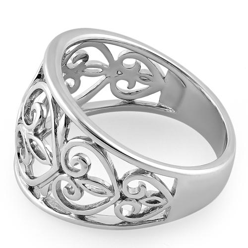 Sterling Silver Caged Heart Ring