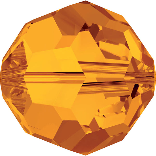 Swarovski Beads 5000 Round, 6MM, Tangerine - Pack of 10