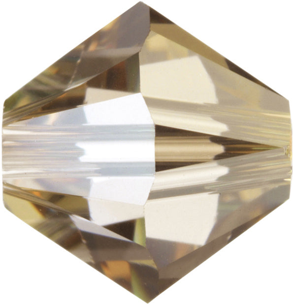 Swarovski Beads 5328 Bicone, 4MM, Crystal Golden Shadow - Pack of 25