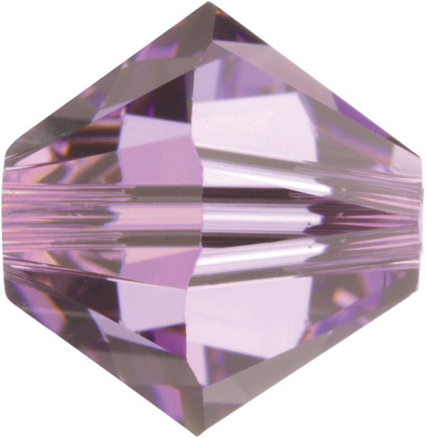 Swarovski Beads 5328 Bicone, 4MM, Light Amethyst - Pack of 25