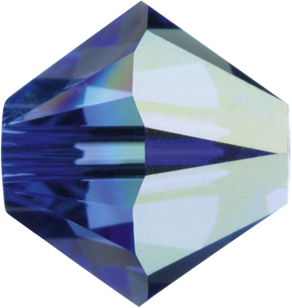 Swarovski Beads 5328 Bicone, 4MM, Sapphire AB 2x - Pack of 25