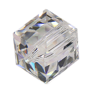 Swarovski Beads 5601 Cube, 6MM, Crystal - Pack of 4