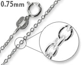 Sterling Silver Tight Cable Chain 0.75mm