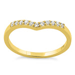 Yellow Gold Plated Pointed V CZ Ring