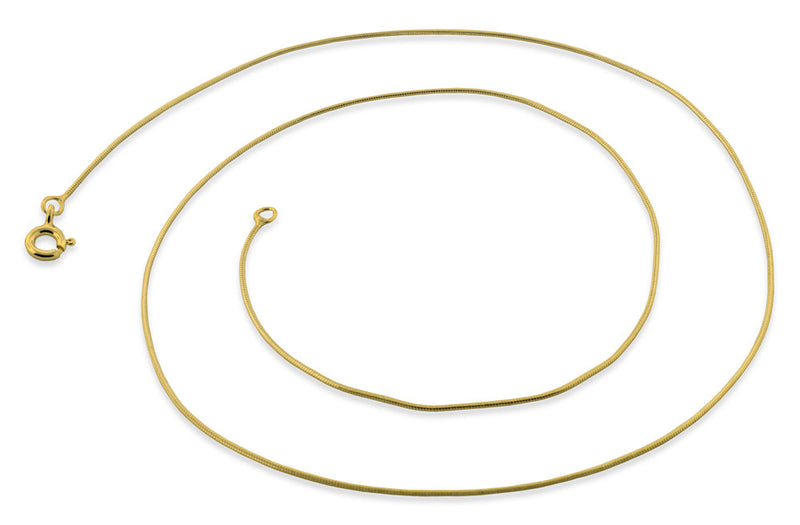 14K Gold Plated Sterling Silver Snake Chain 0.7MM